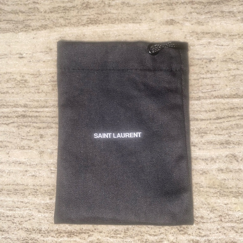 Saint Laurent Black Drawstring Pouch